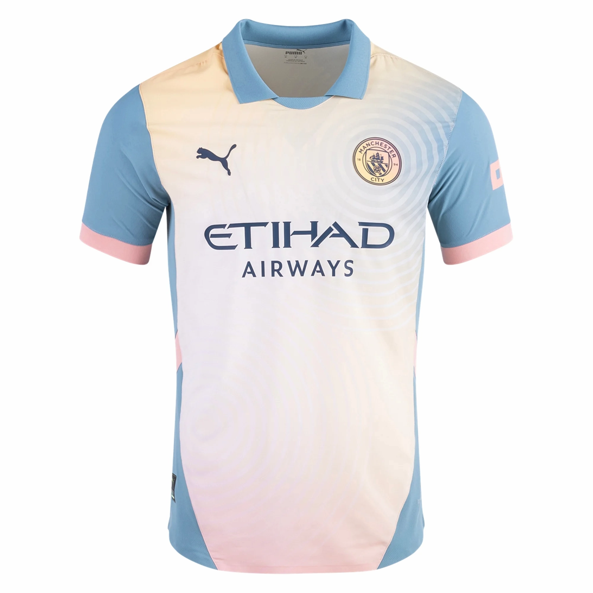 Tagless Label Design Puma Manchester City Authentic Fourth Jersey 24/25 (Rosebay/Bold Blue)