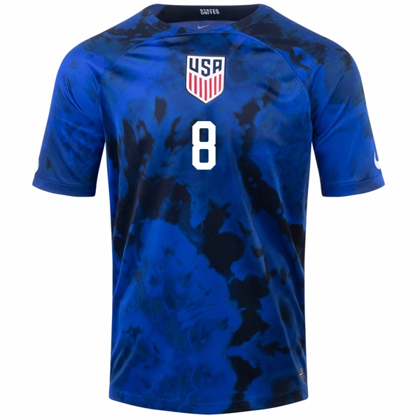 Hyper Fit Circular Knit Body Mapping Nike United States Weston Mckennie Away Jersey 22/23 (Bright Blue/White)