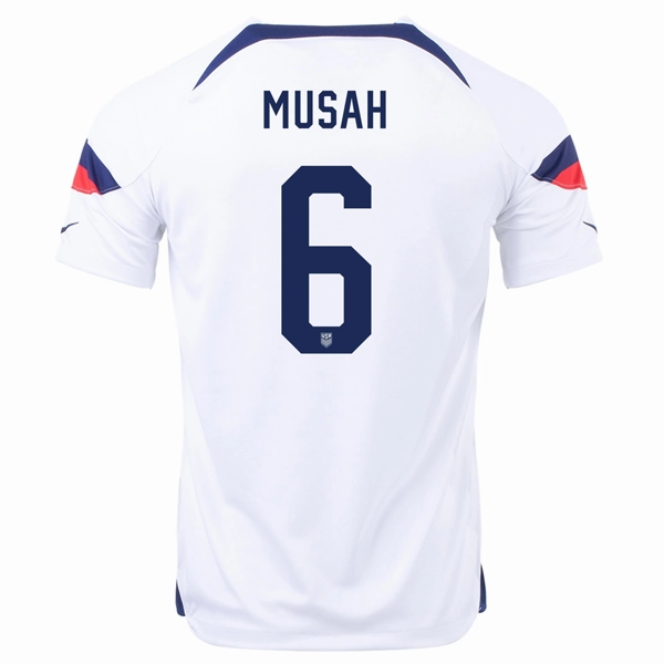 Lightweight Lining Nike United States Yunus Musah Home Jersey 22/23 (White/Loyal Blue)