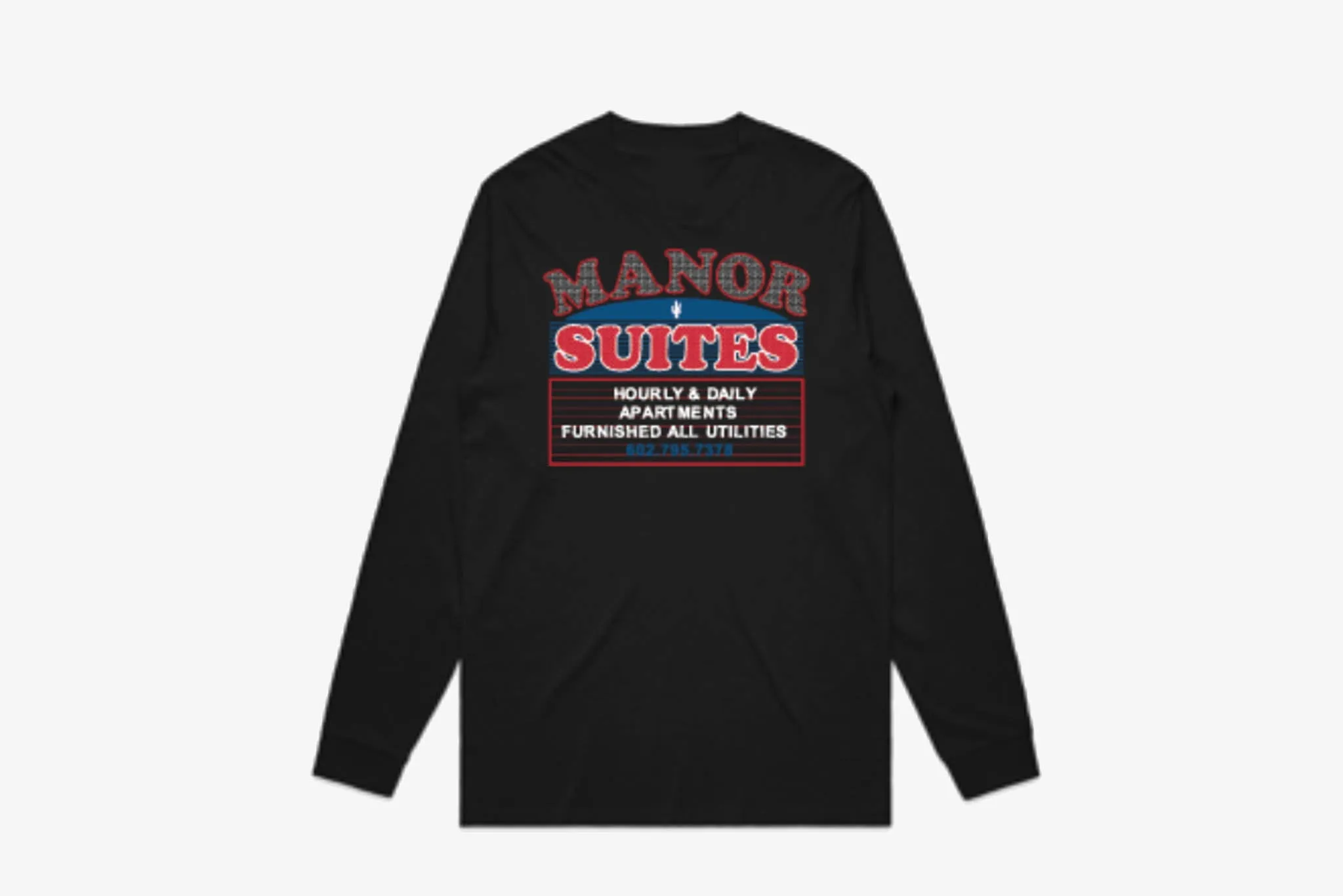DoubleLayeredHem Manor "Suites" Long Sleeve T-Shirt M - Black