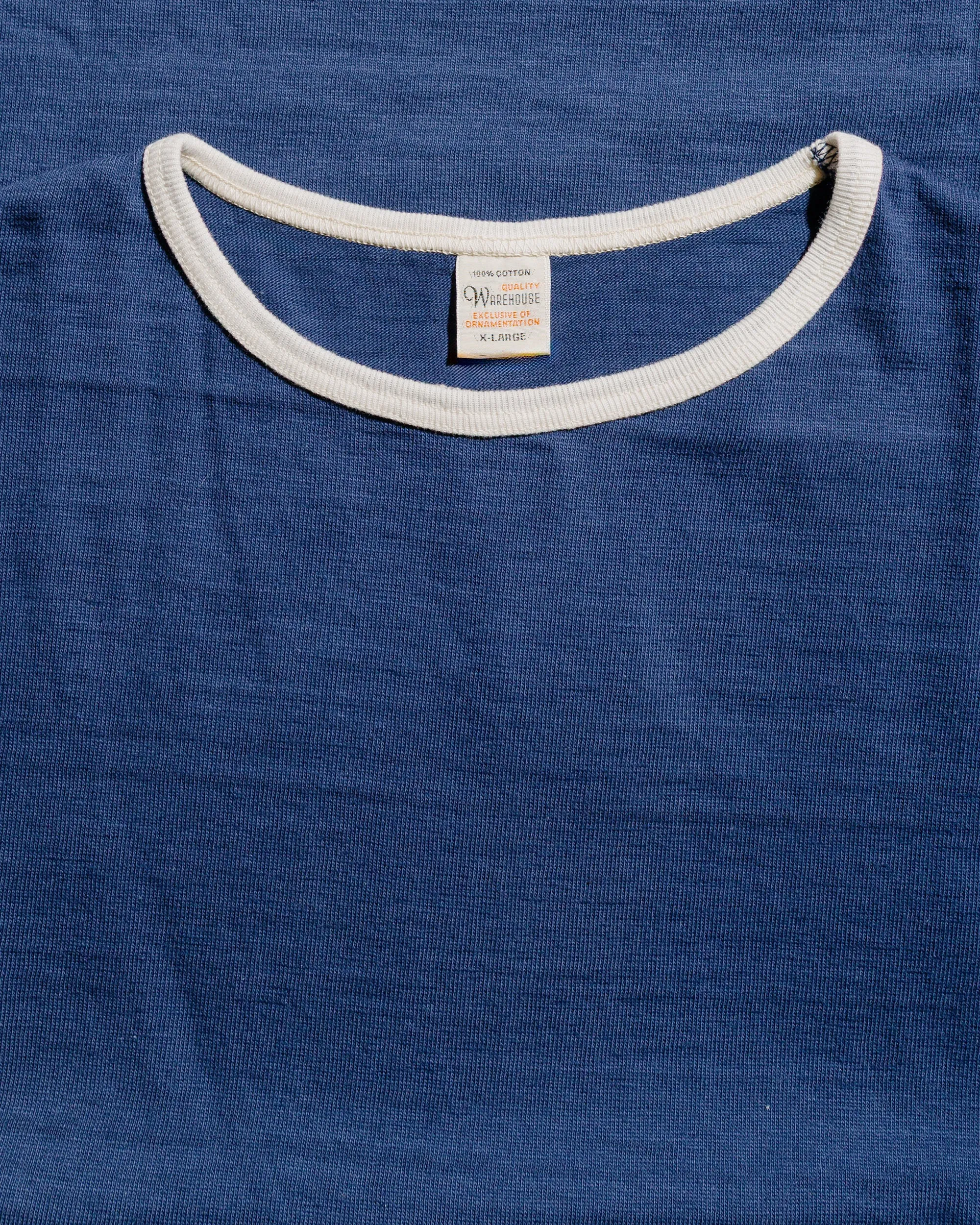 Comfy Look Contrast Inner Binding Warehouse Lot. 4059 Ringer T Plain Navy/Cream