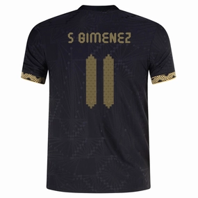 adidas Youth Mexico Authentic Santiago Jimenez Third Gold Jersey 2025 (Black/Gold) Reinforced Shoulder Structure