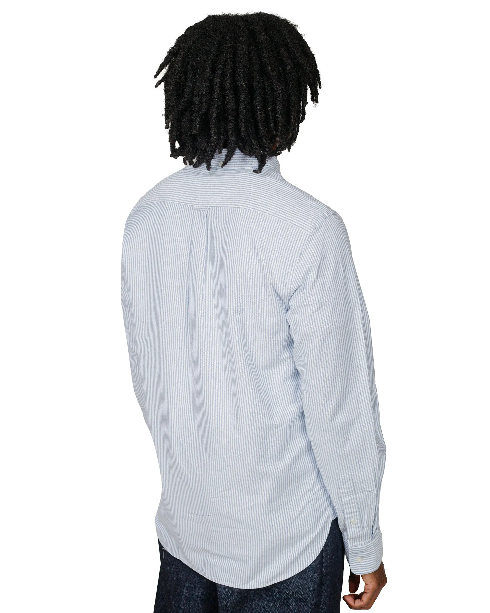 Water Repellent Finish Beams Plus B.D. Oxford Candy Stripe Blue