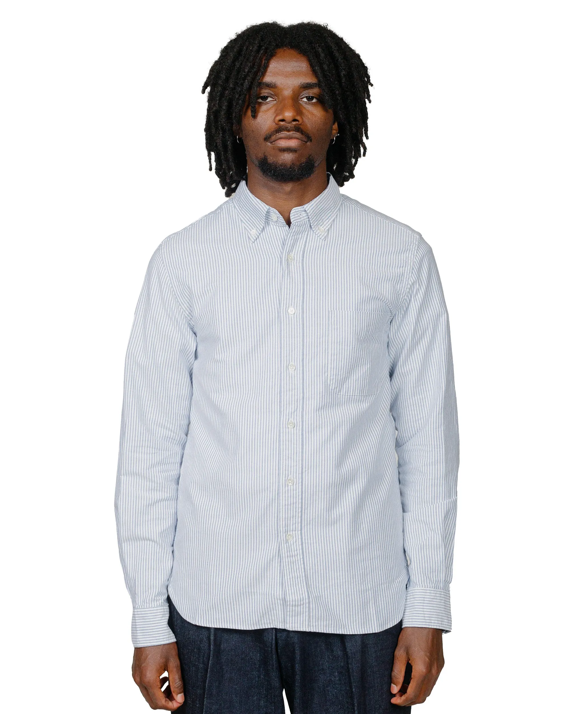 Eco Friendly Production High Neck Beams Plus B.D. Oxford Candy Stripe Blue
