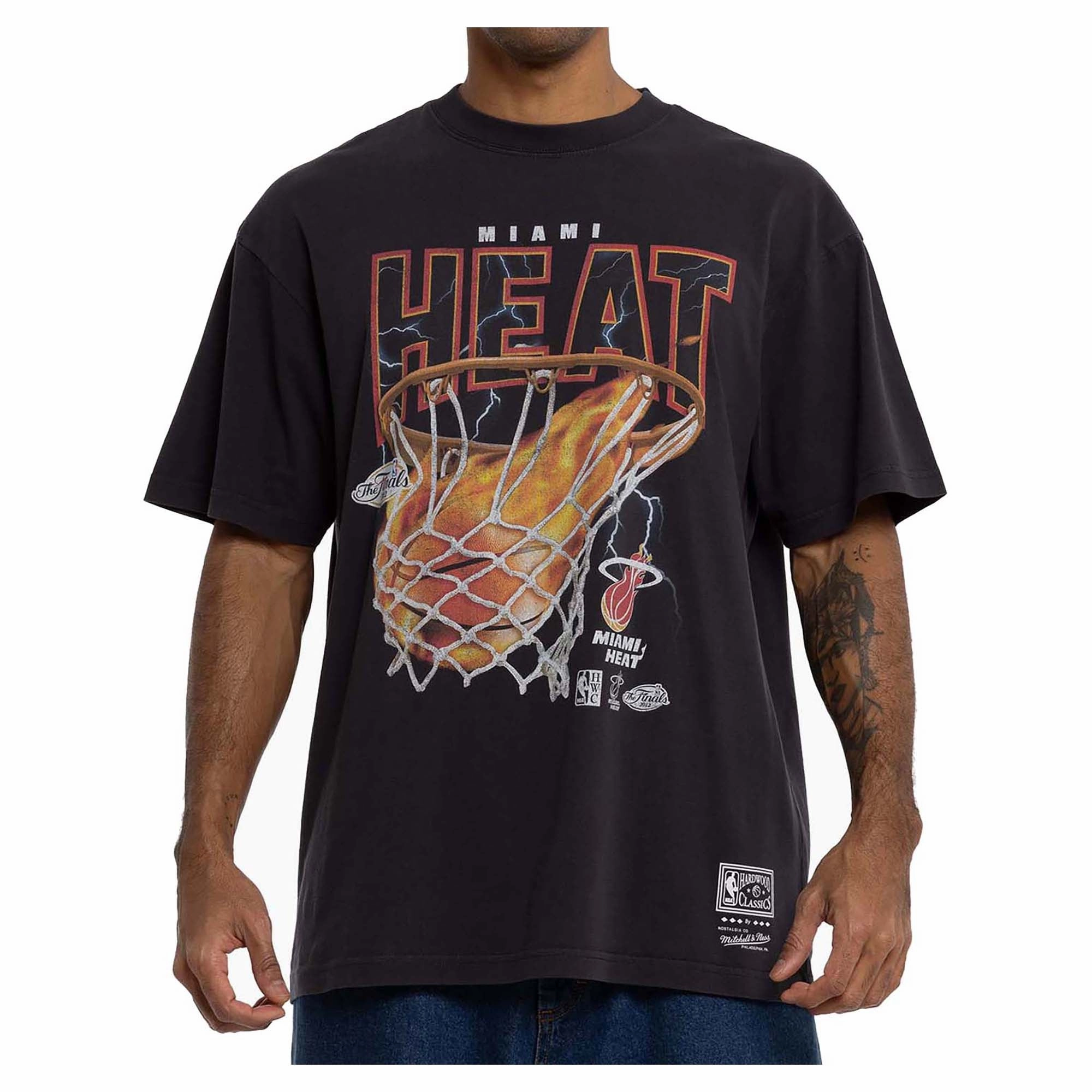 Ergonomic Articulated Fit Men's NBA Miami Heat Fire N Lightning Tee