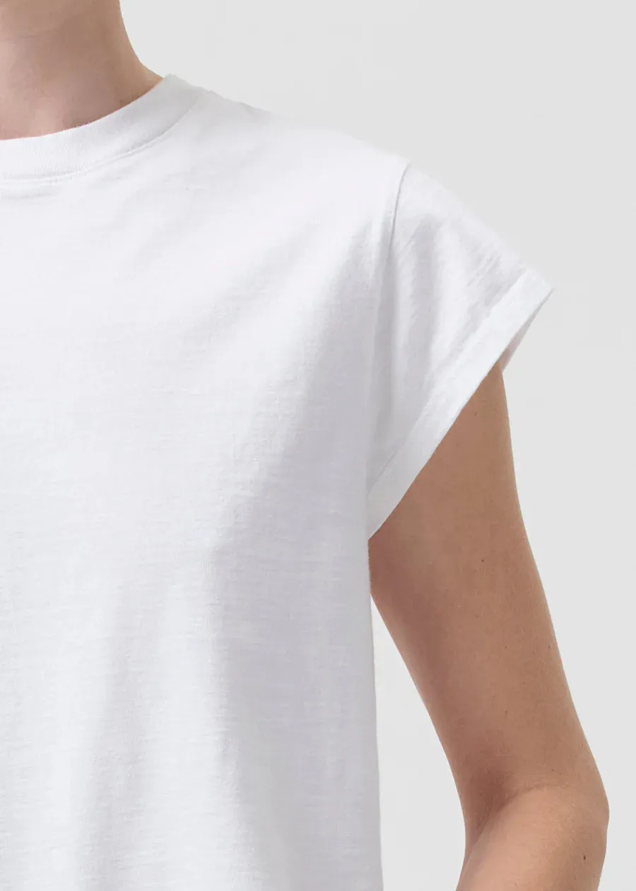 StaticFree Material Swim Easy AGOLDE "Bryce Cap Sleeve Tee" W - White