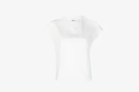 AGOLDE "Bryce Cap Sleeve Tee" W - White Fable Core Comfortable Jacket