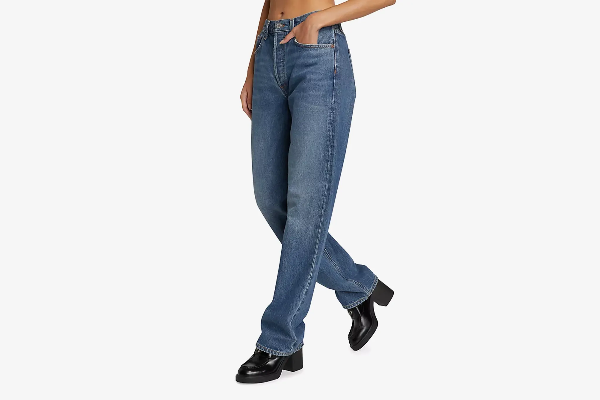 FlatlockSeaming AGOLDE "Kelly High Rise Relaxed Straight Jean" W - Essence