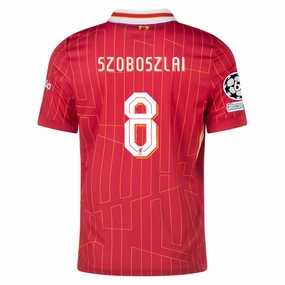 Nike Liverpool Dominik Szoboszlai Home Jersey w/ Champions League Patches 24/25 (Gym Red/Chrome Yellow) Thermoregulating Material