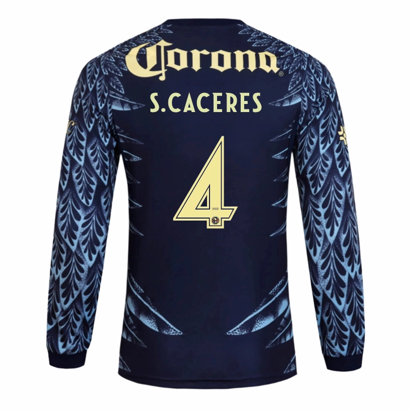 Total Ease Power Moves adidas S. Caceres Club Am??rica 25/26 Away Long Sleeve Jersey (Blue)