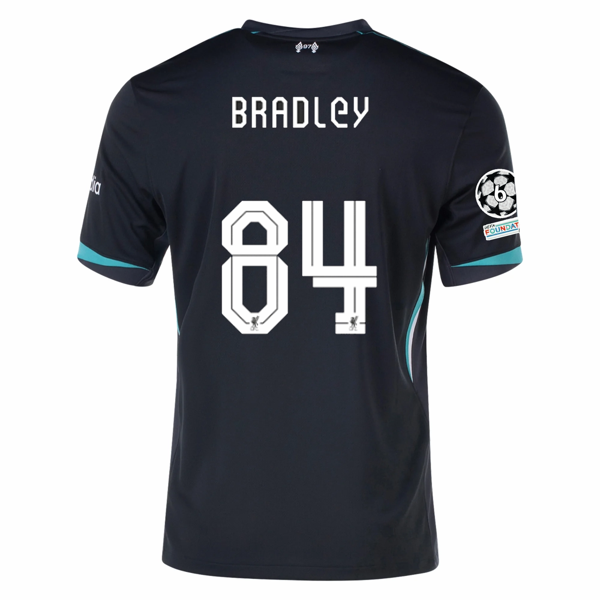 Fan Approved Nike Liverpool Connor Bradley Away Jersey w/ Champions League Patches 24/25 (Night Forest/Washed Teal)
