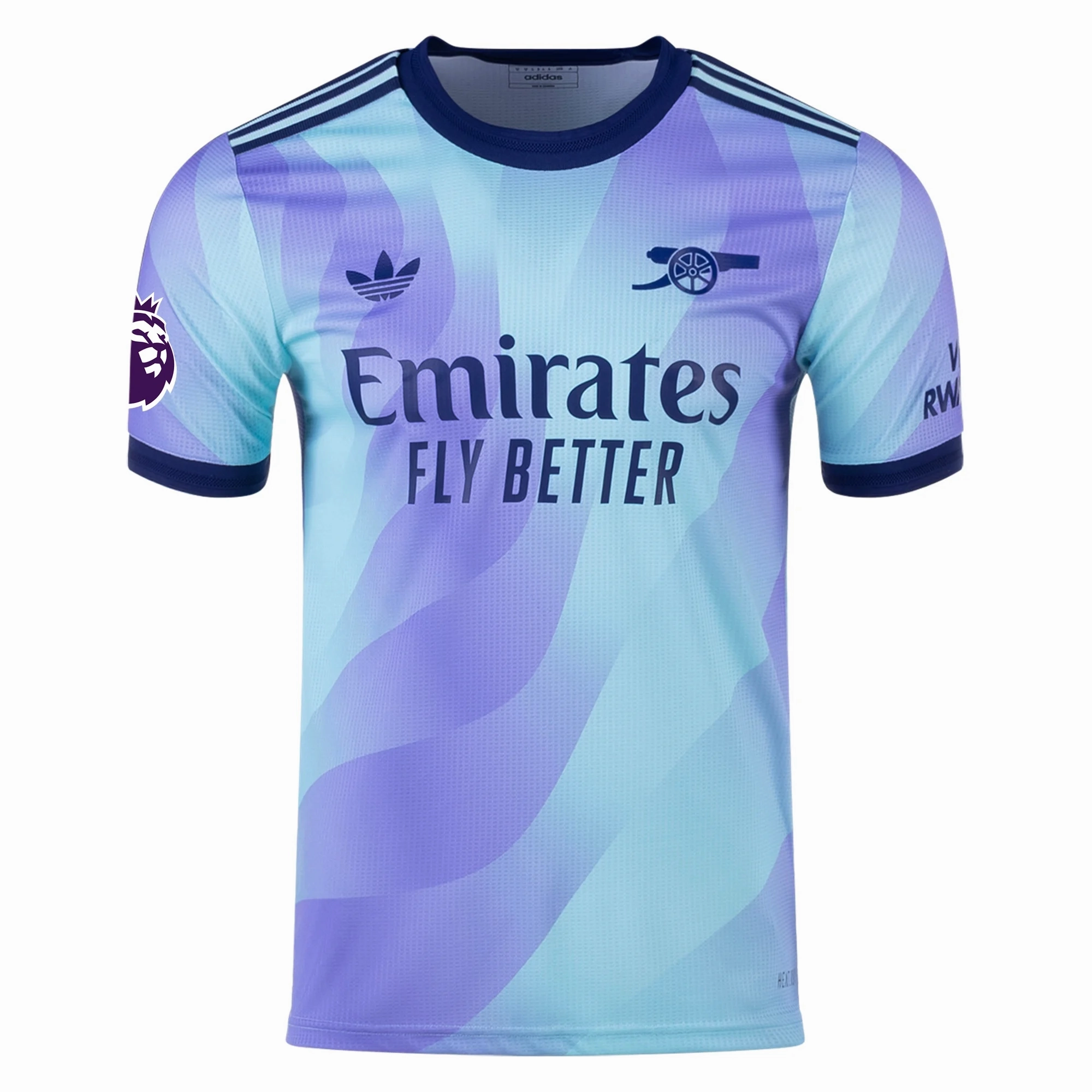 Non Restrictive Cut adidas Arsenal Authentic Gabriel Jesus Third Jersey w/ EPL Patch 24/25 (Clear Aqua/Light Flash Purple)