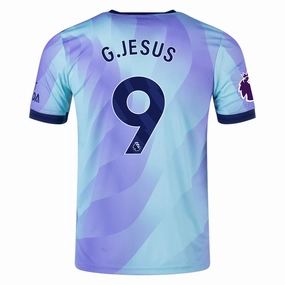adidas Arsenal Authentic Gabriel Jesus Third Jersey w/ EPL Patch 24/25 (Clear Aqua/Light Flash Purple) Light Motion