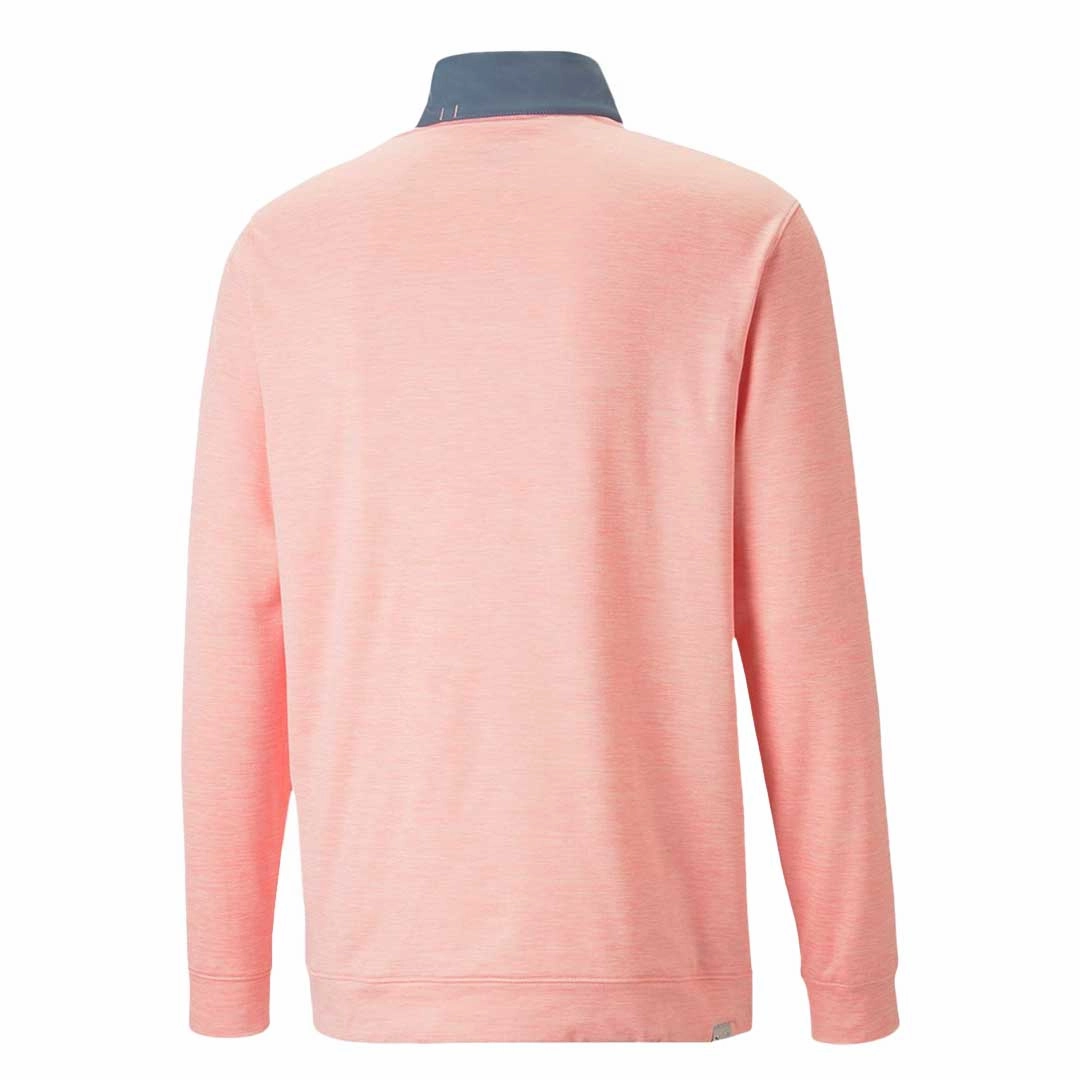 Smooth Flatlock Stitching Quick Release Zipper Features Puma - Men's Cloudspun Colorblock 1/4 Zip Sweater (537463 05)