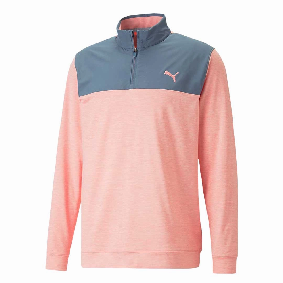 Puma - Men's Cloudspun Colorblock 1/4 Zip Sweater (537463 05) Core Feel No Limits