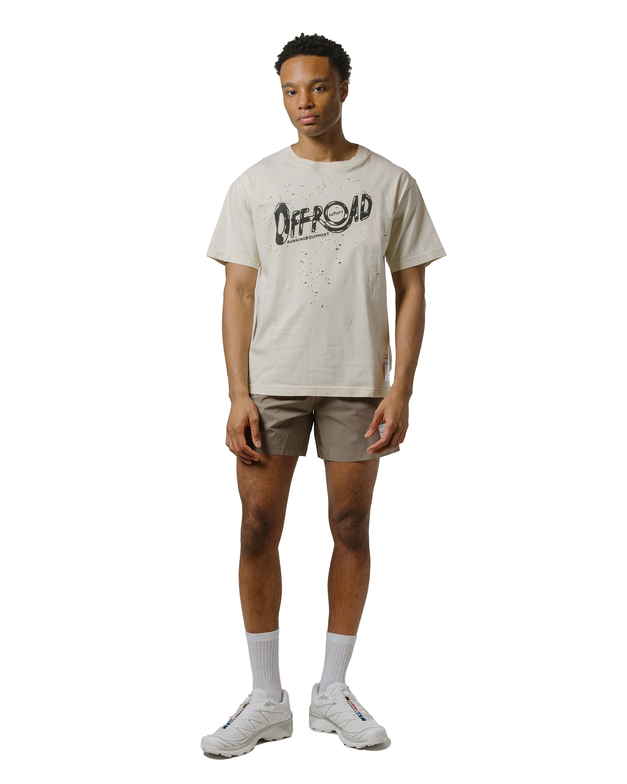 Short sleeved breeziness Oversized Cut SATISFY MothTech T-Shirt Aged Ecru Offroad