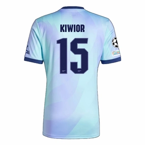 adidas Arsenal Jakub Kiwior Third Jersey w/ Champions League Patches 24/25 (Clear Aqua/Light Flash Purple) Performance Ready