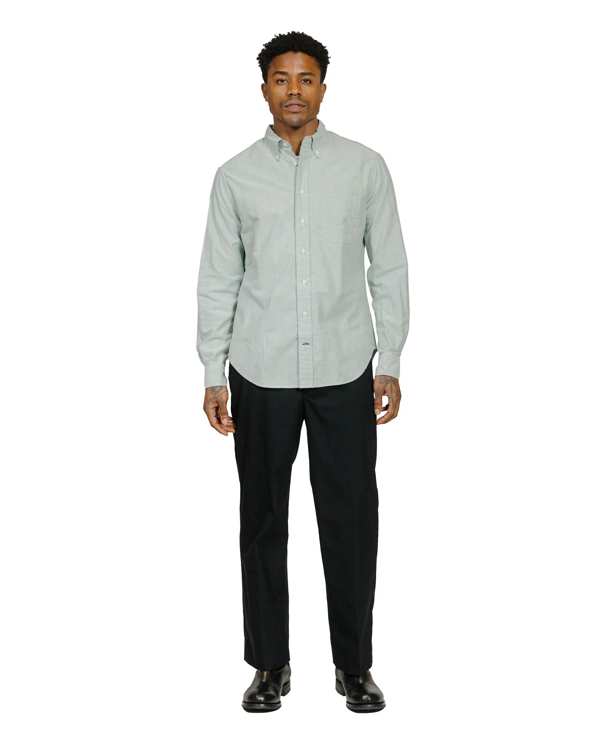 Premium Pima Cotton Seasonal Fashion Gitman Vintage Bros. Green Brushed Fall Oxford