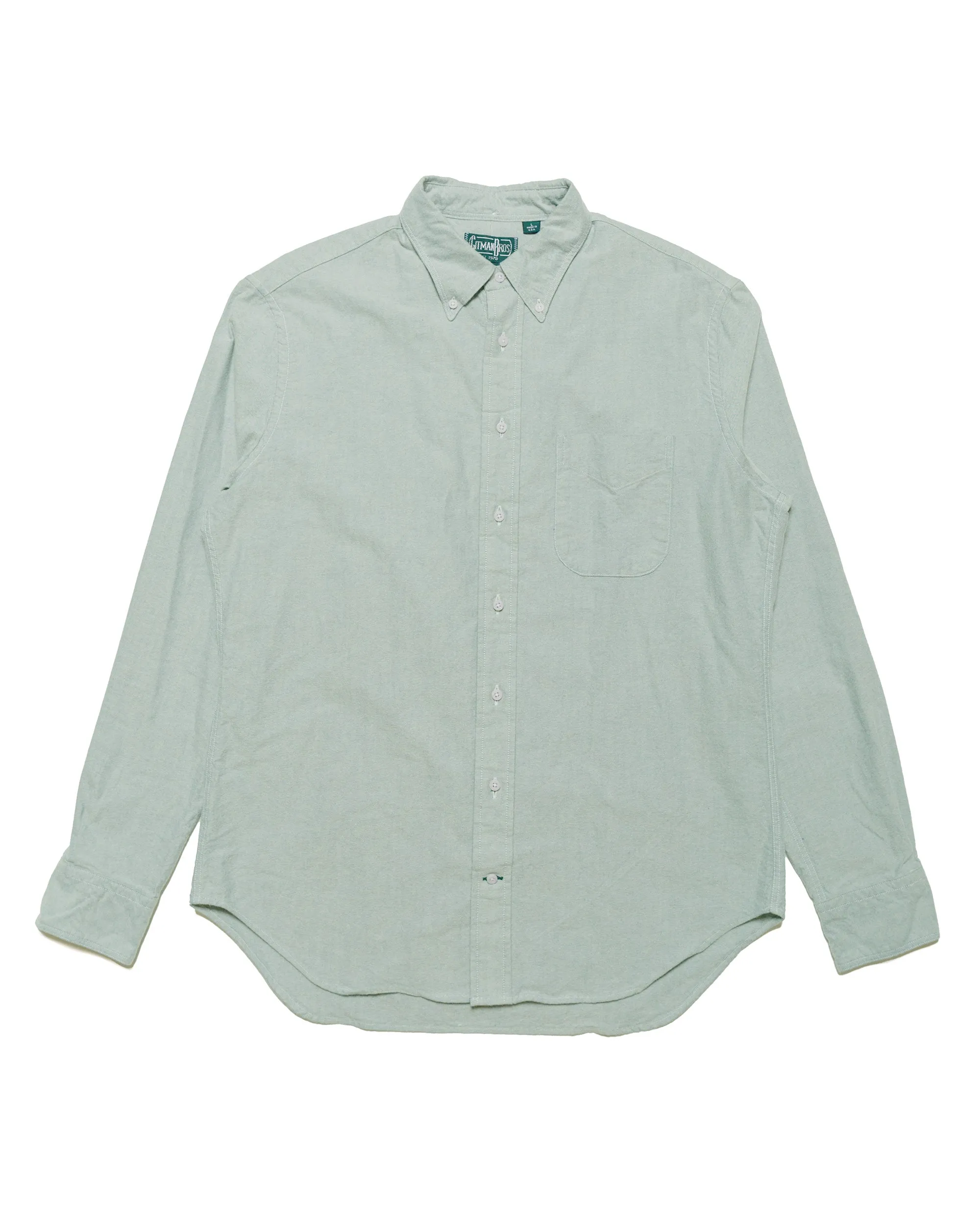 Athletic Cut Breathable Layer Gitman Vintage Bros. Green Brushed Fall Oxford