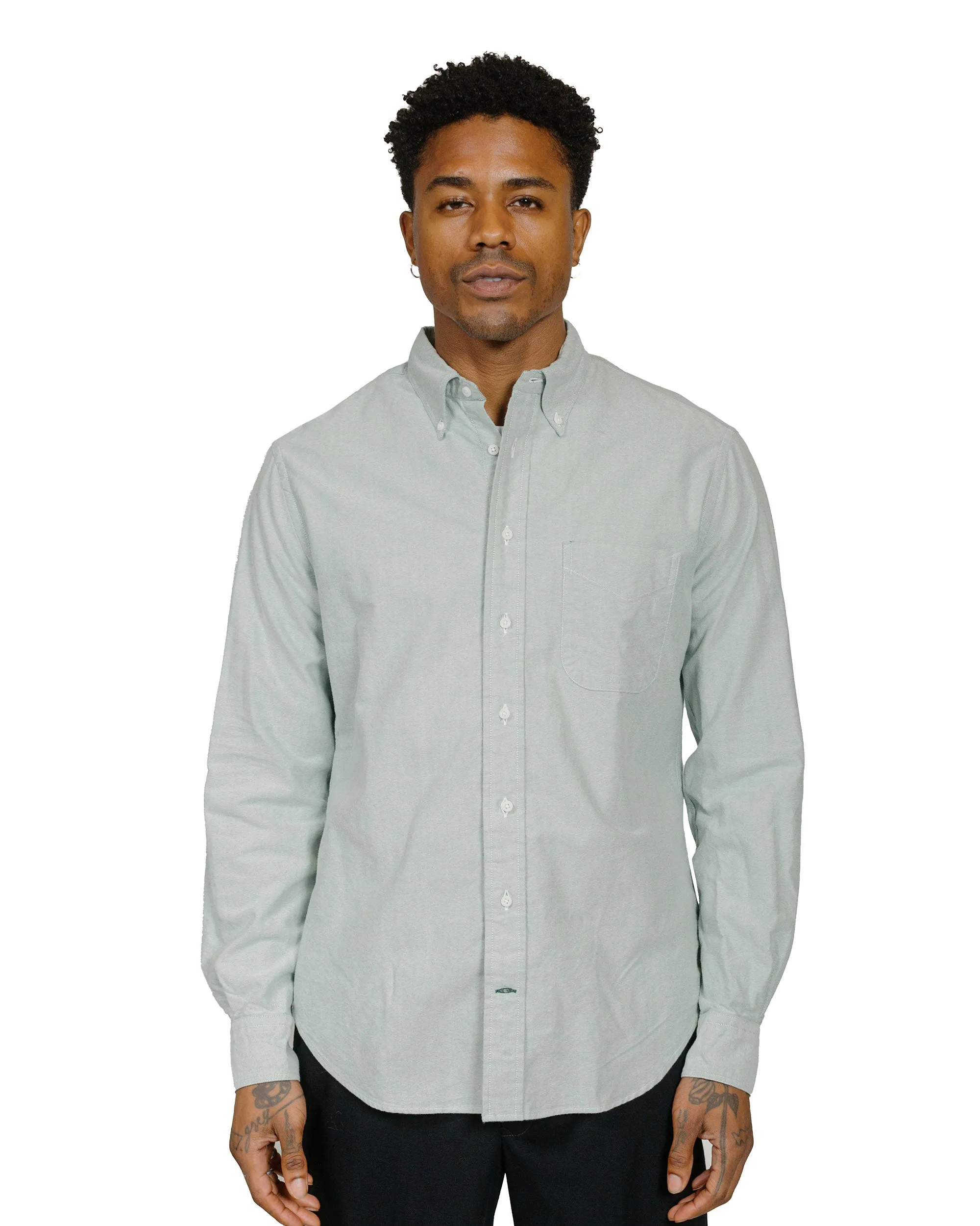 Flex Fit Collar Practical Choice Gitman Vintage Bros. Green Brushed Fall Oxford