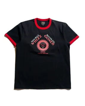 The Real McCoy's MC25016 Joe McCoy Tee / Whiz Gunner Black/Red Reinforced Hemline Chill Design
