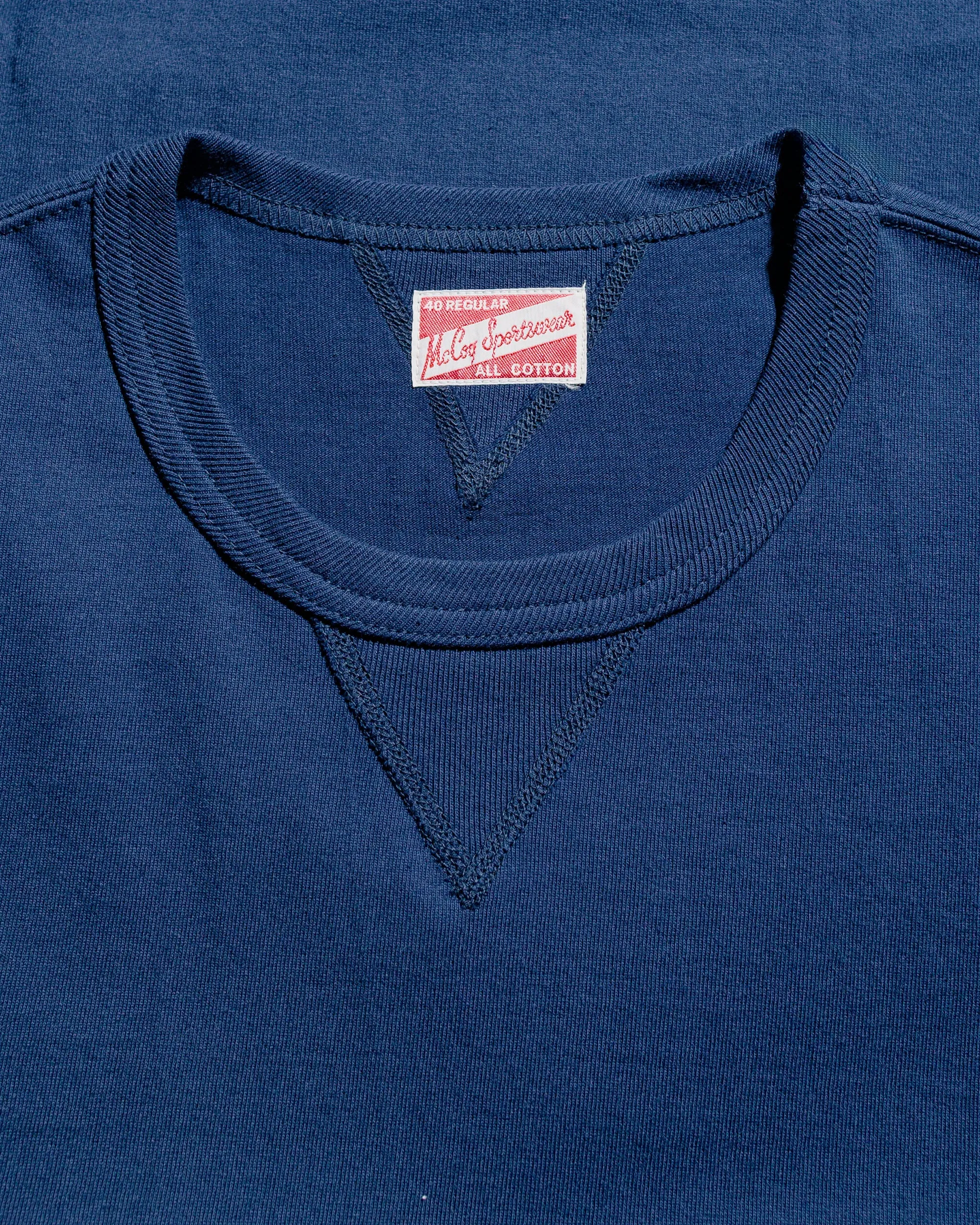 Urban Look Contrast Inner Binding The Real McCoy's MC23020 Gusset Tee Navy