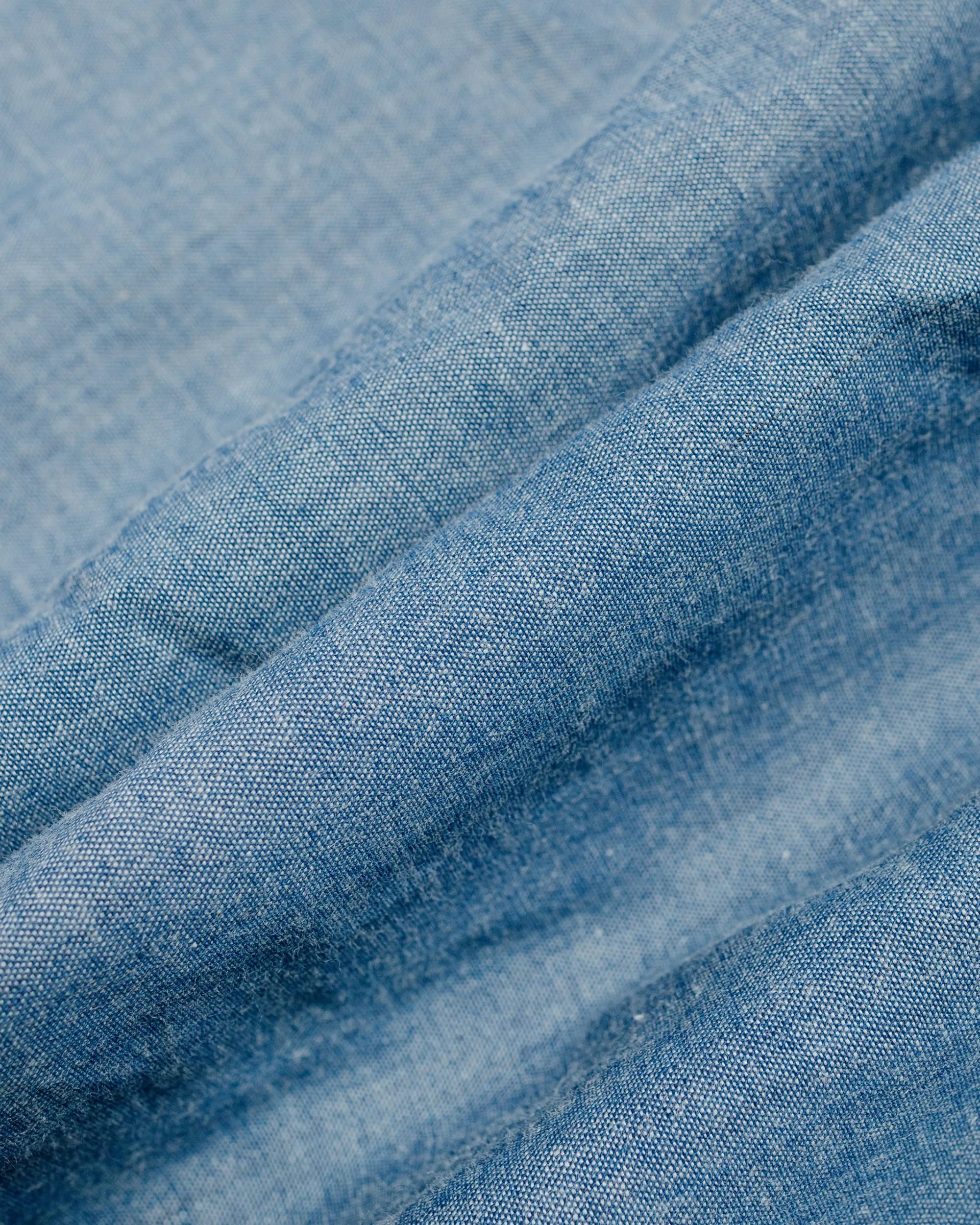 Stretch Material The Real McCoy's MS24004 8HU Chambray Serviceman Shirt Light Blue