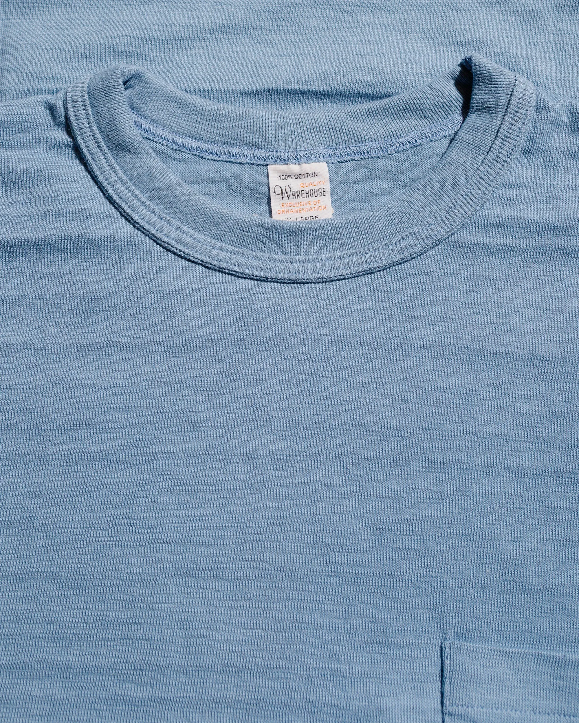 Warehouse Lot. 4601 Pocket T Pale Blue Comfortable Wear Sustainable Textile