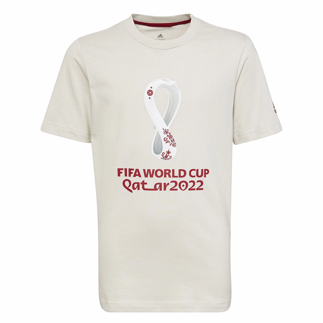 adidas - Kids' (Junior) FIFA World Cup 22 Official Emblem T-Shirt (HD6384) Hybrid Fabric Blends