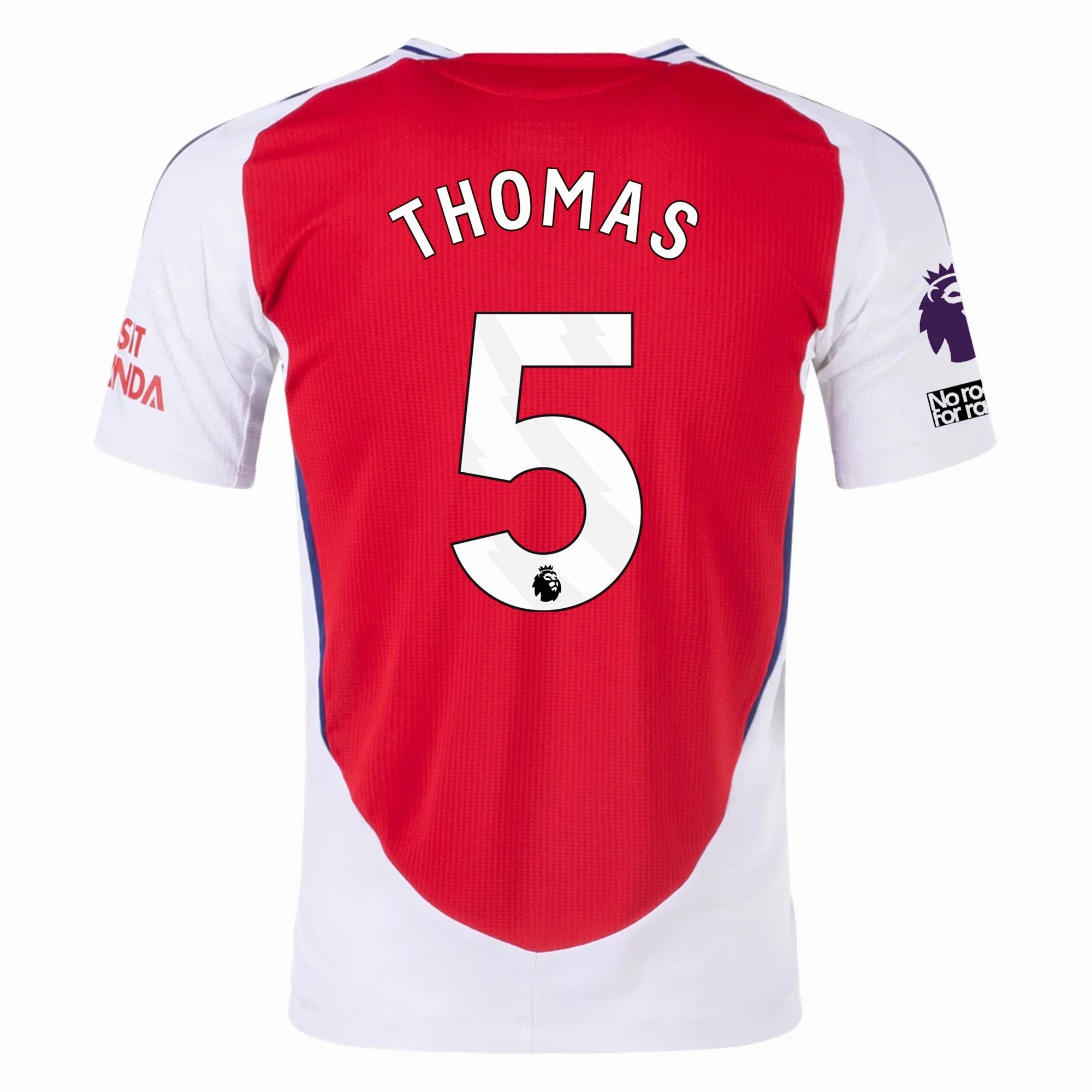 Yarn Dye Technique adidas Arsenal Authentic Thomas Partey Home Jersey w/ EPL   No Room For Racism Patches 24/25 (Better Scarlet/White)