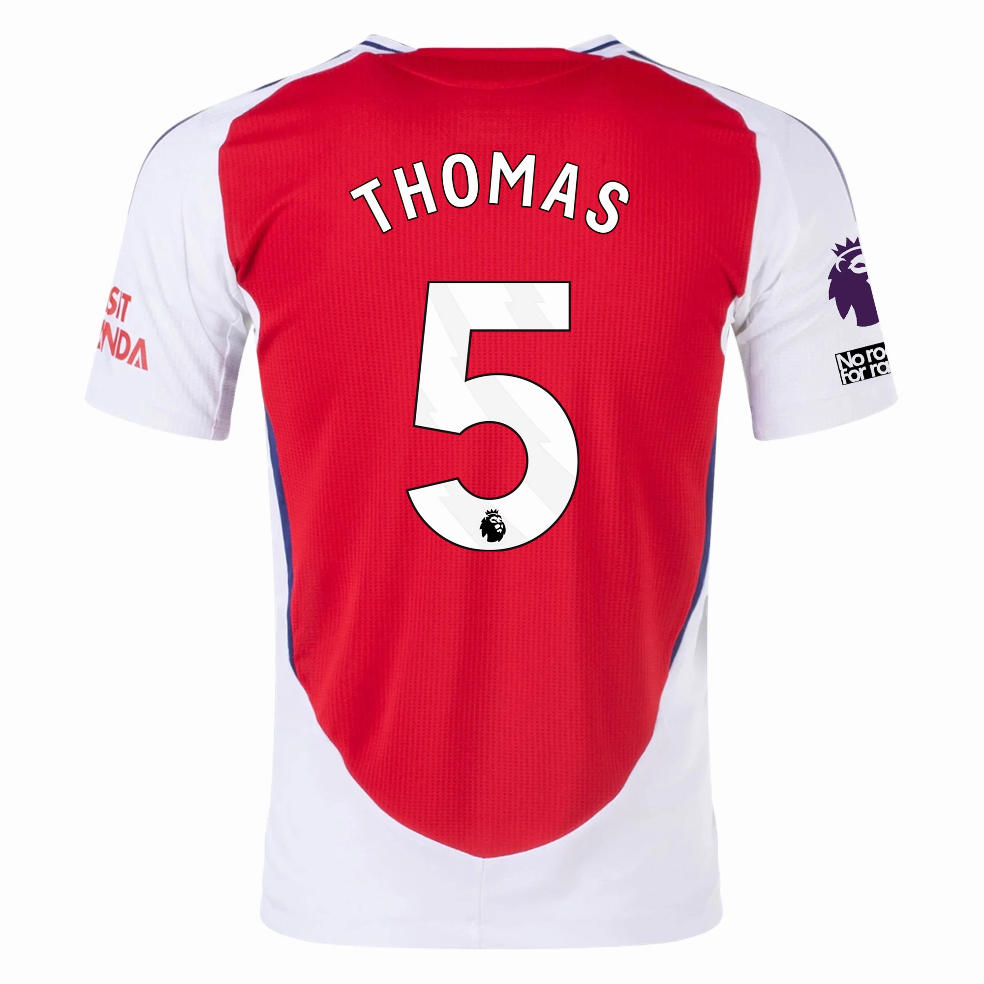 Fluid motion adidas Arsenal Authentic Thomas Partey Home Jersey w/ EPL   No Room For Racism Patches 24/25 (Better Scarlet/White)