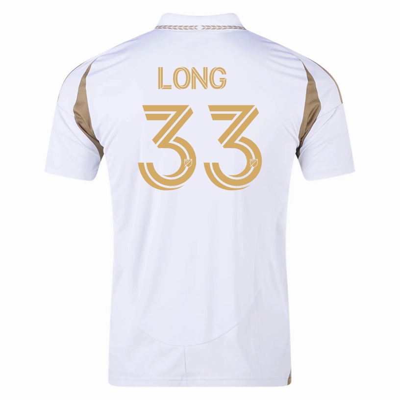 adidas Aaron Long LAFC Away Jersey 25/26 (White/Gold) Adaptive Thermal Control Low Impact Dye Process