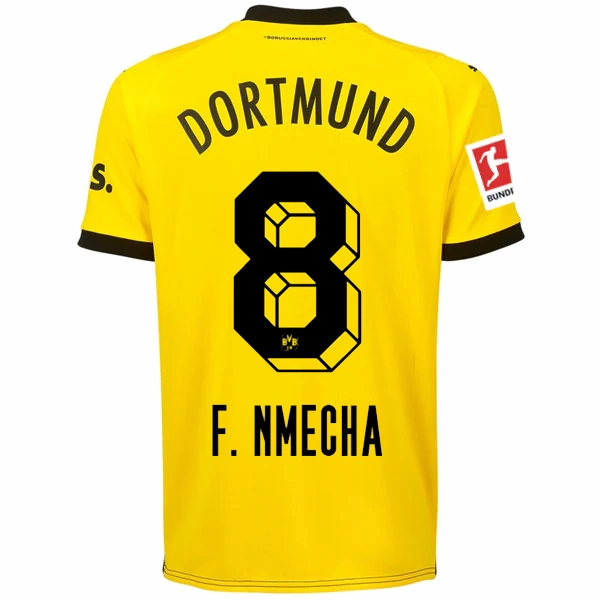 Ultra light Puma Borussia Dortmund Nmecha Home Jersey w/ Bundesliga Patch 23/24 (Cyber Yellow/Puma Black)