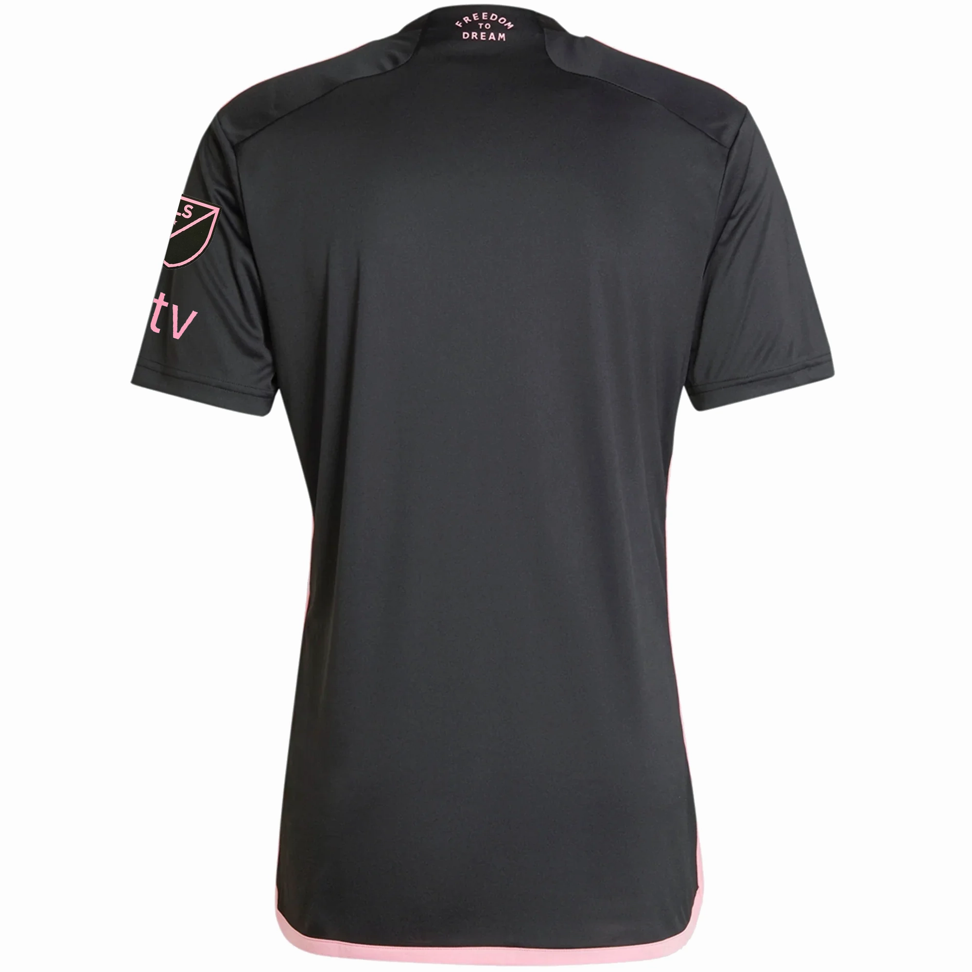 Relaxed Silhouette Sporty Gear adidas Inter Miami Royal Caribbean Away Jersey w/ MLS   Apple TV Patches 23/24 (Black/Bliss Pink)
