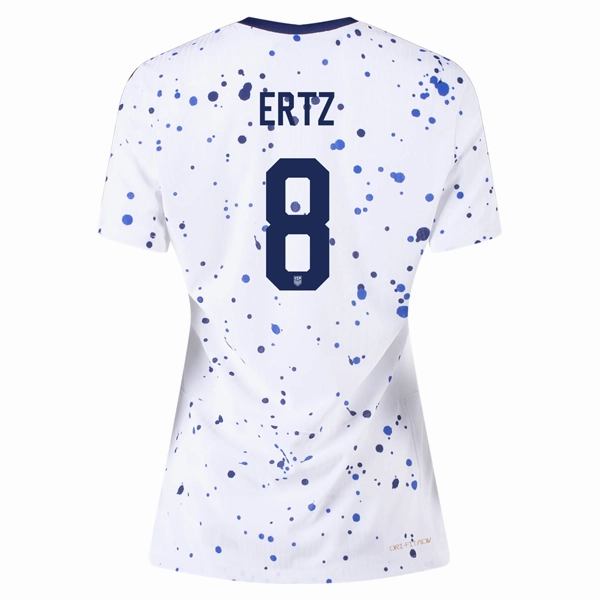 Nike Womens United States Julie Ertz 4 Star Authentic Match Home Jersey 23/24 w/ 2019 World Cup Champions Patch (White/Loyal Blue) Versatile Gear Action Performance