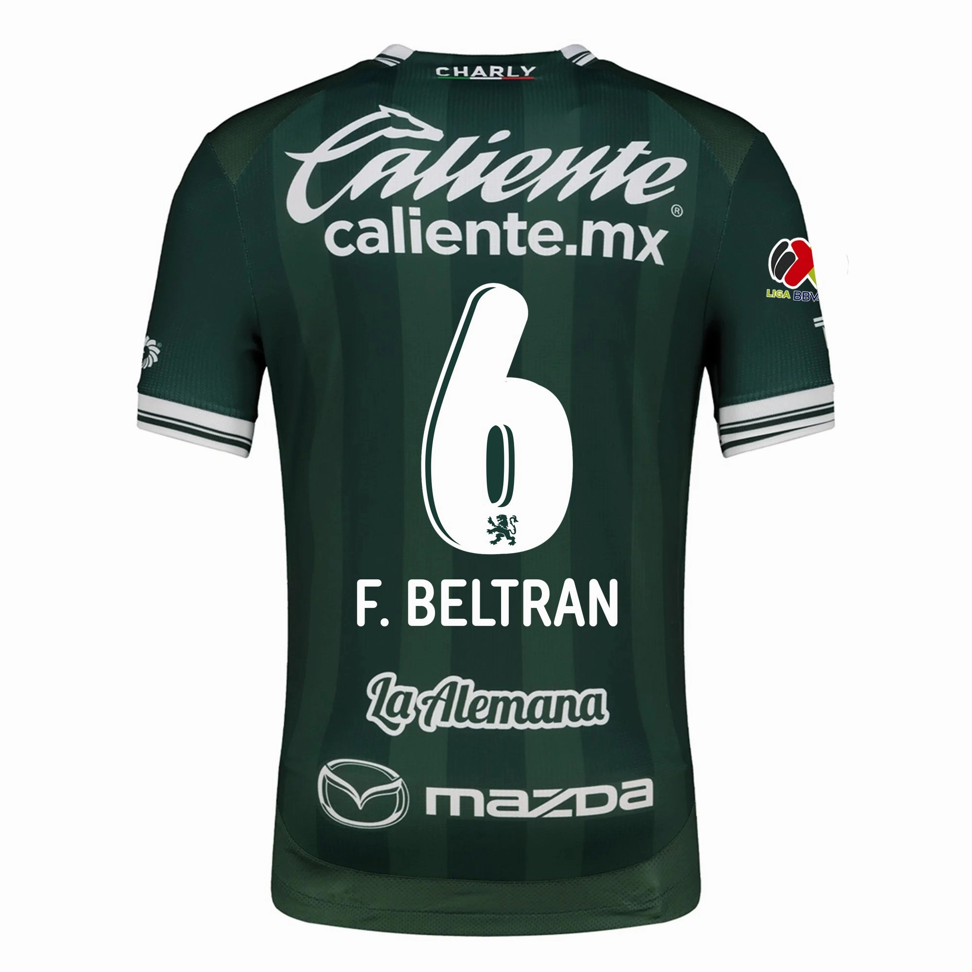 Light Training Functional Activewear Charly Fernando Beltran Men's Leon FC Home Jersey 25/26 w/ BBVA Liga Patch (Green)