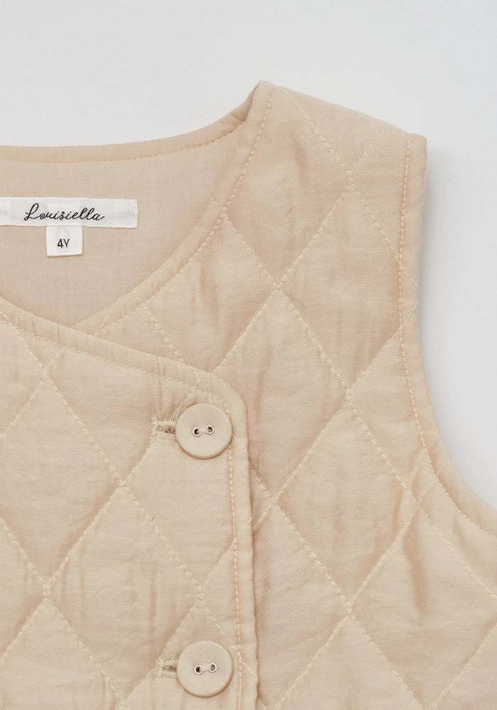 Style Upgrade Louisiella Lavien Quilting Dress, Peach Beige