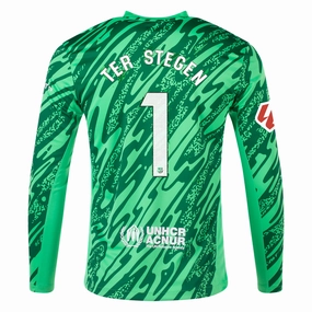 Nike Barcelona Goalkeeper Marc Andre Ter Stegen Jersey w/ La Liga Patch 24/25 (Green Spark/Pine Green/White) Odor Control Technology