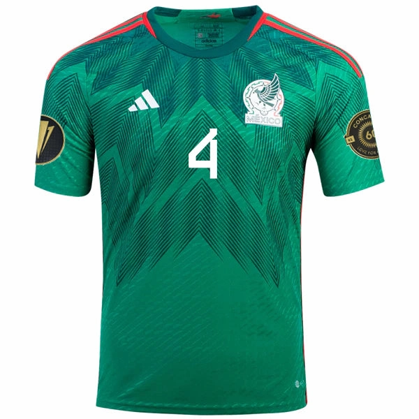 adidas Mexico Edson ??lvarez Authentic Home Jersey w/ Gold Cup Patches 22/23 (Vivid Green) Chill Days