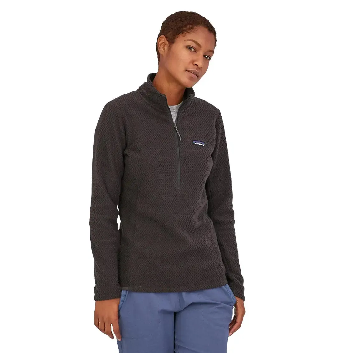 AbrasionResistant Womens Patagonia R1 Air Zip Neck - Black