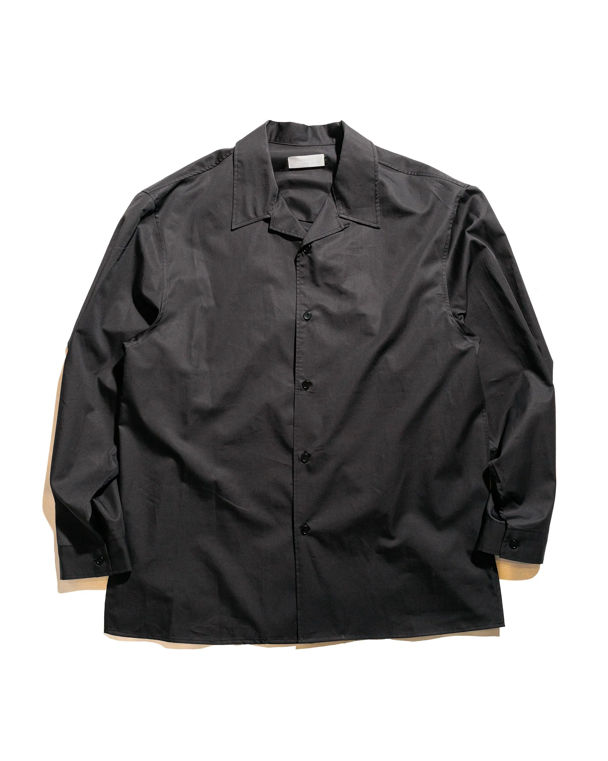 Amomento Open Collar Shirts Black Sustainable fashion