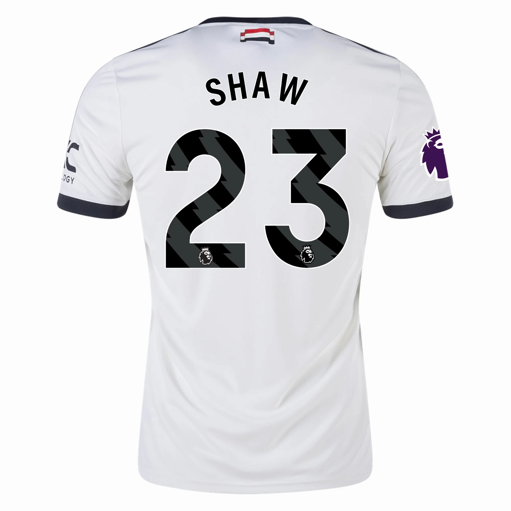 adidas Manchester United Luke Shaw Third Jersey w/ EPL Patch 24/25 (Off White) Non Restrictive Mobility Cut