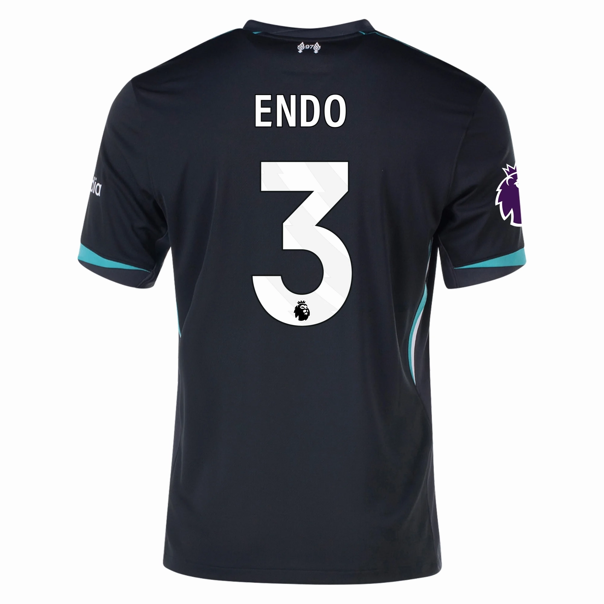 Nike Liverpool Wataru End?? Away Jersey w/ EPL Patch 24/25 (Night Forest/Washed Teal) Lightweight Mesh Panels Motion Line
