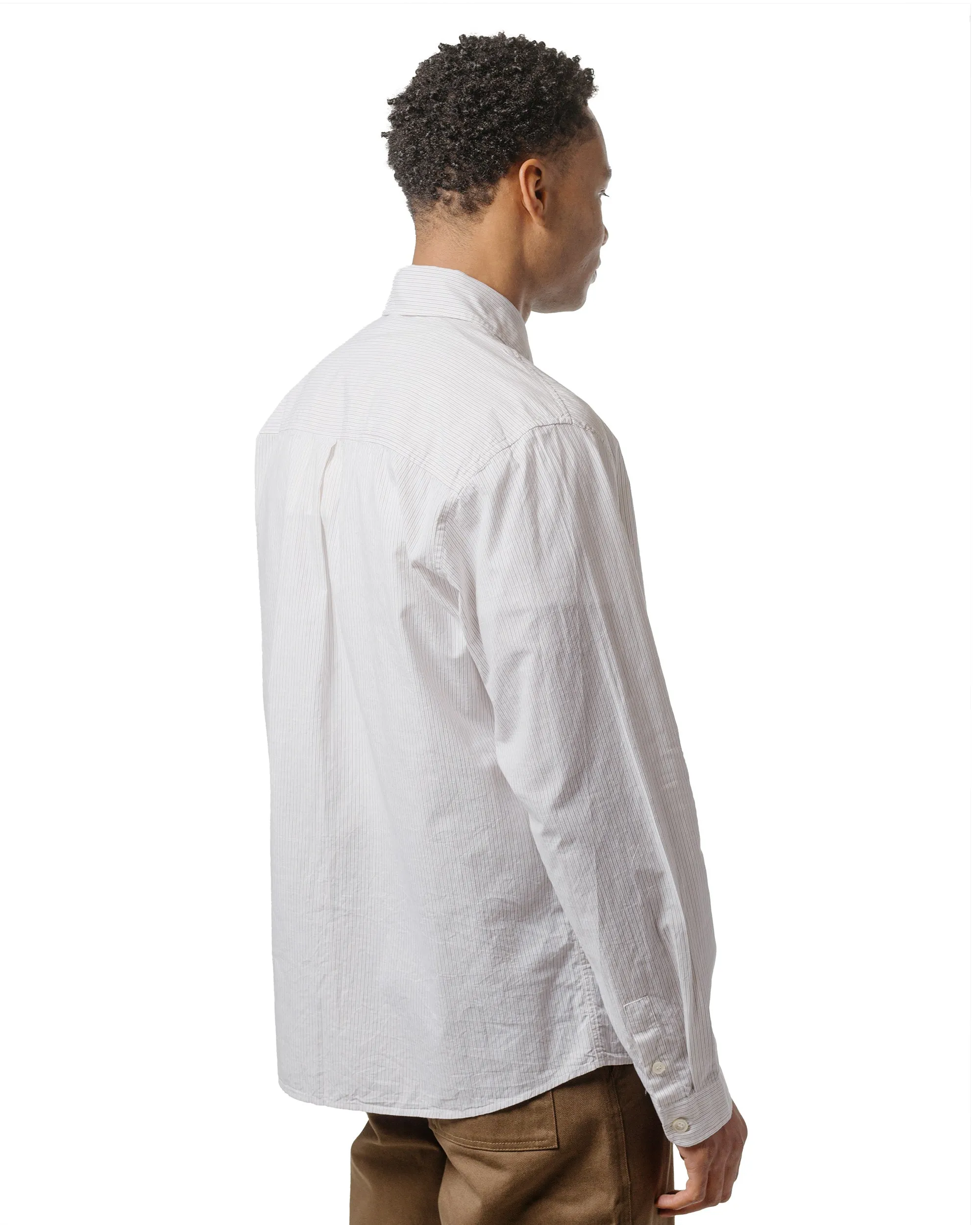 Embellished Neckline Ethical production Another Aspect Another Shirt 4.0 Beige/Brown Stripe