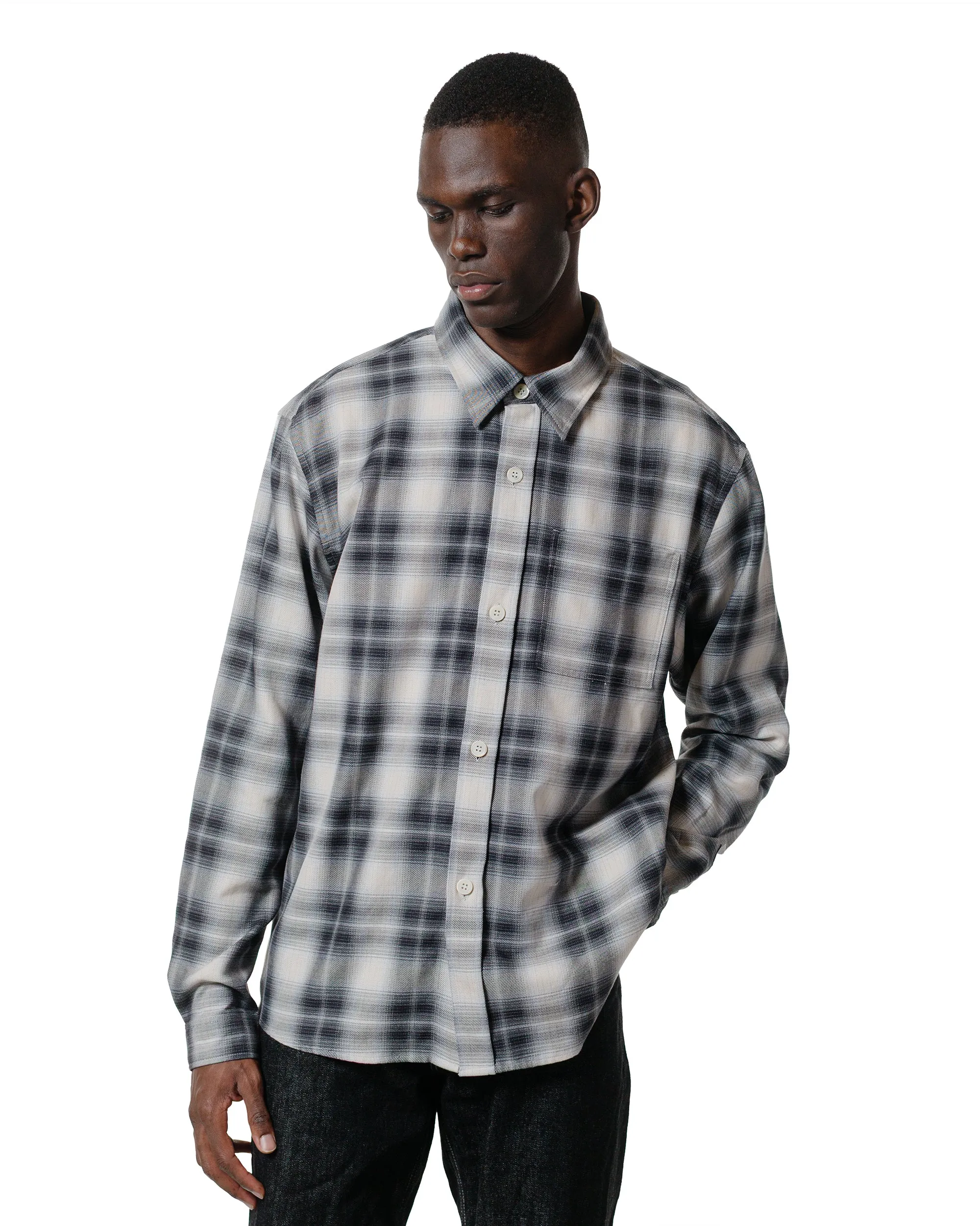 Sustainable Weave UV Protective Fabric Another Aspect Another Shirt 4.0 Black/Grey Check