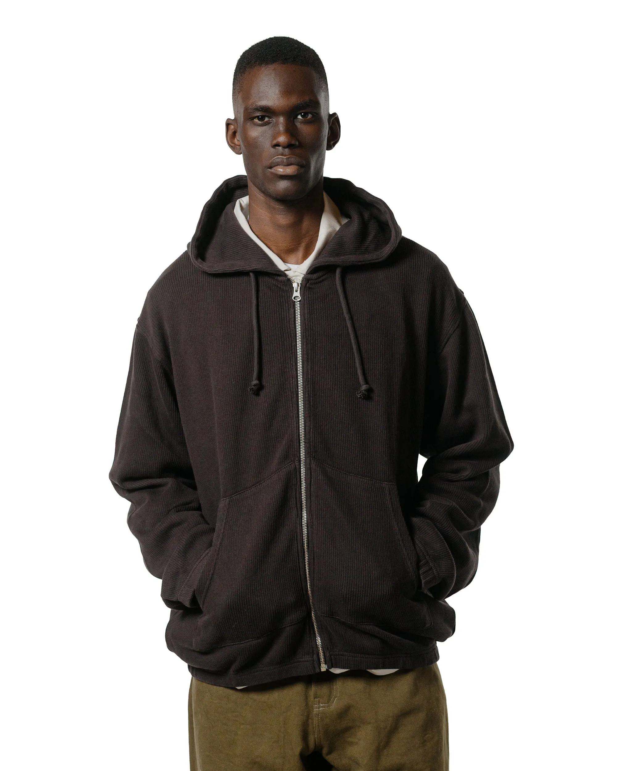 Another Aspect Another Zip Hoodie 1.0 Dark Brown Essential Chic Formal Casual