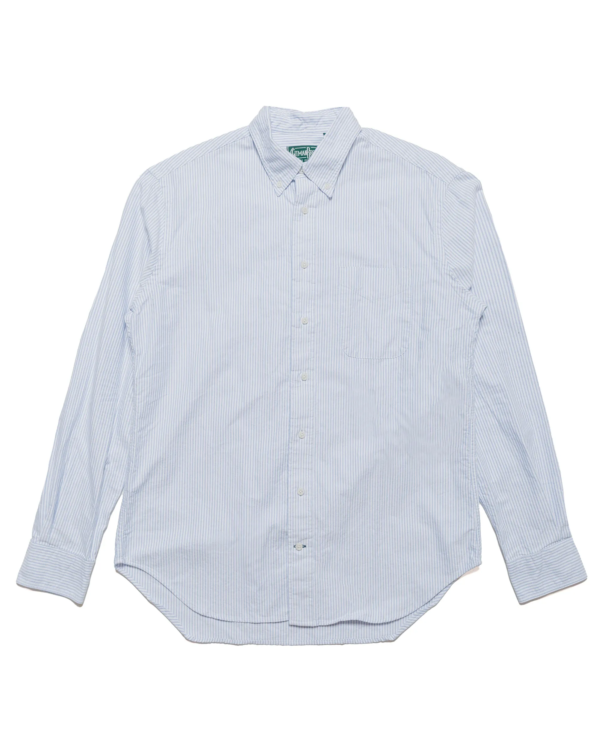 Gitman Vintage Bros. Blue Stripe Oxford Long Sleeve No Slip Shoulder Grip