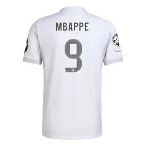 adidas Kylian Mbapp?? Real Madrid 25/26 Home Jersey w/ Champions League Patches (White) UV protection coating