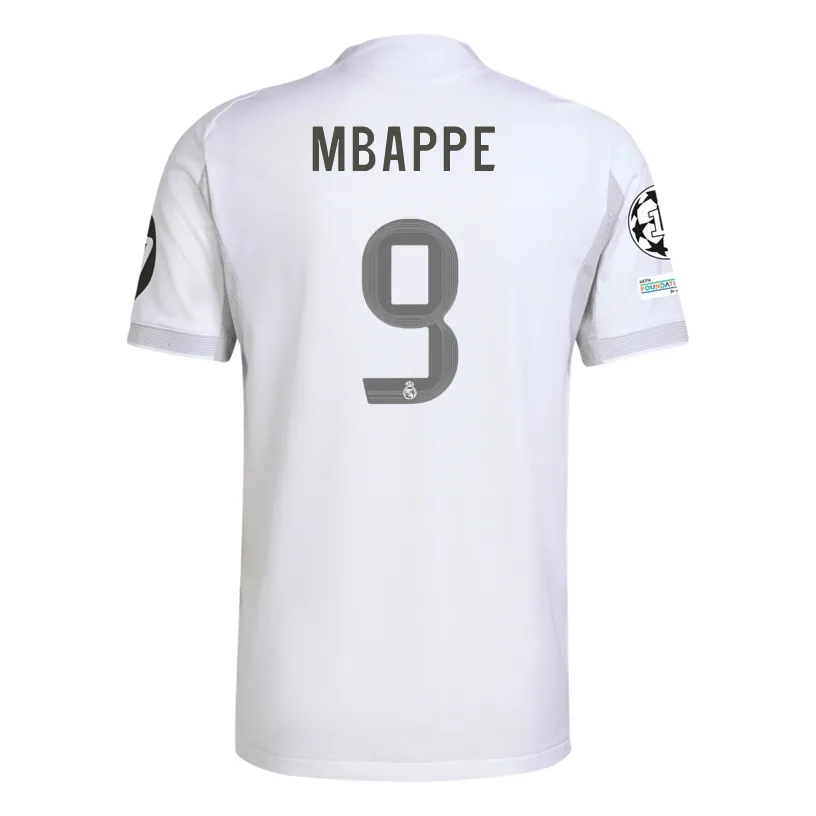 adidas Kylian Mbapp?? Real Madrid 25/26 Home Jersey w/ Champions League Patches (White) UV protection coating
