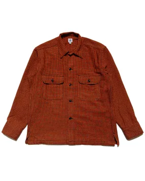 Pocket Detail Tuckable Hem Randy's Garments Over Shirt 50/50 Houndstooth Deep Orange